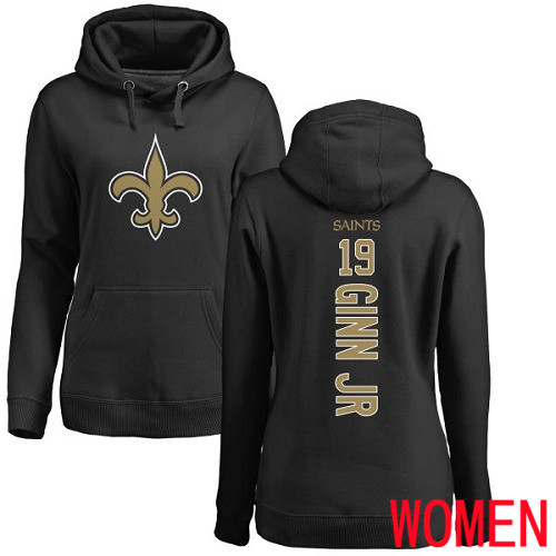 New Orleans Saints Black Women Ted Ginn Jr Backer NFL Football #19 Pullover Hoodie Sweatshirts